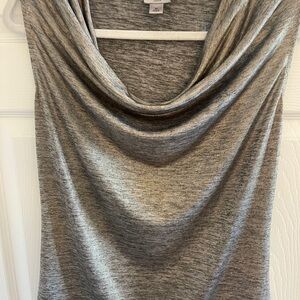 Worthington Gray Heathered Cowl Neck Sleeveless Sweater